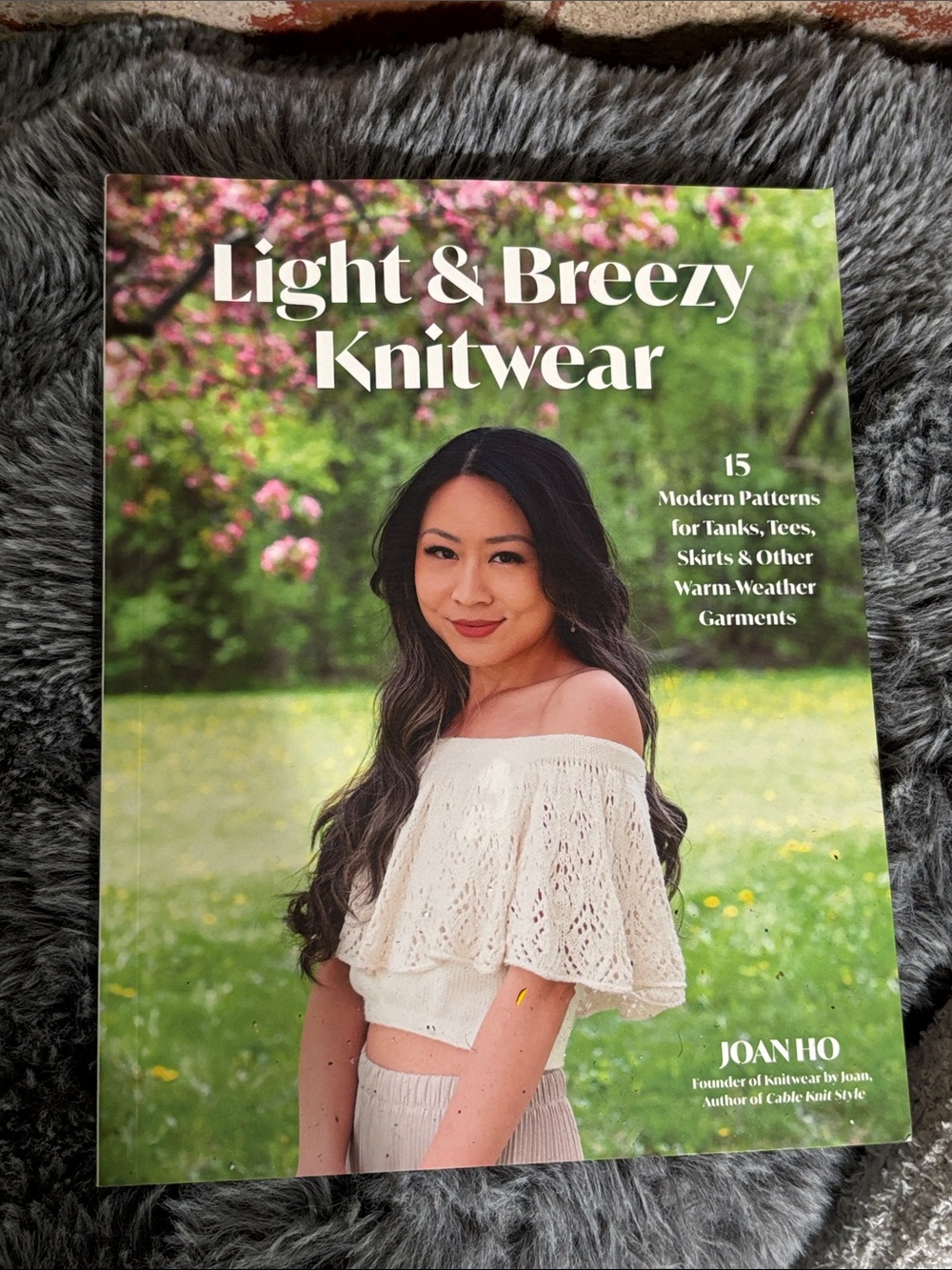 Light & Breezy Knitwear Book - Cream Knit Off-Shoulder Top on Cover